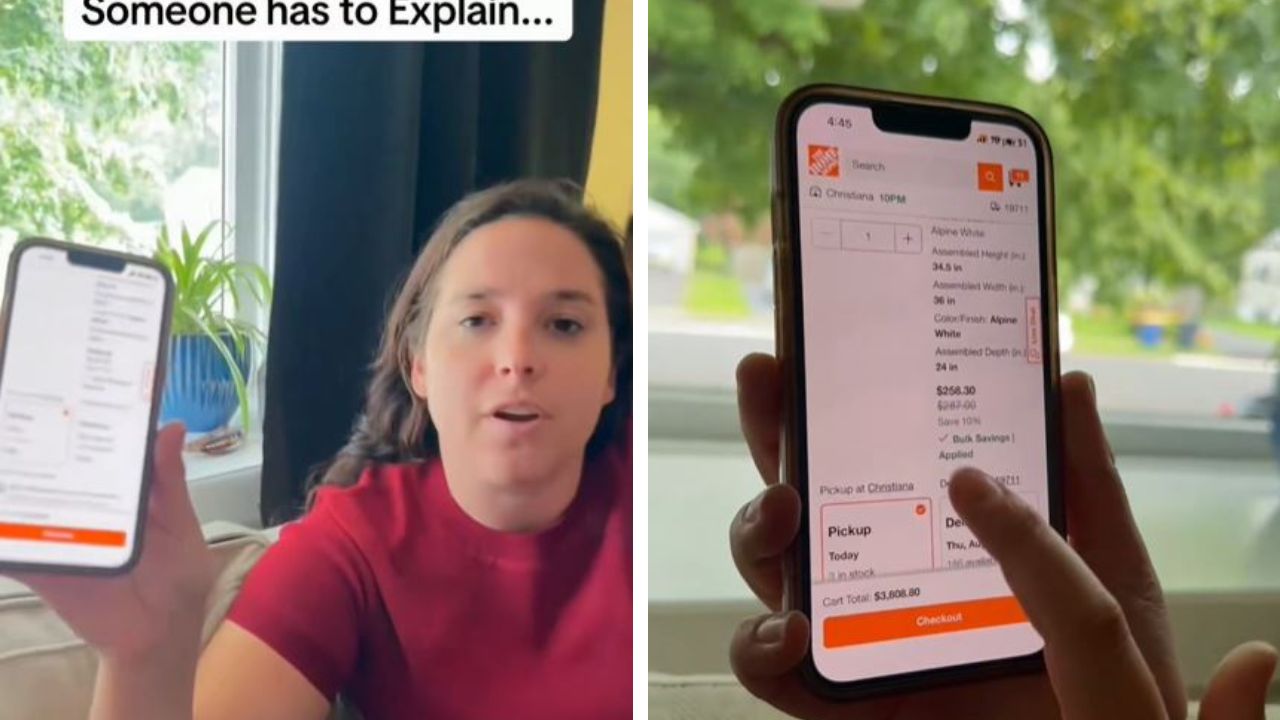 Woman questions price change in Home Depot’s free delivery.