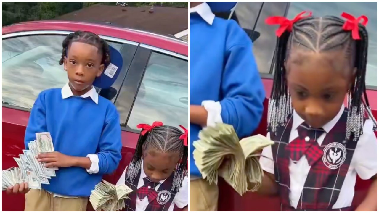 Kids Show Off Wad of Cash for First Day of School Photo