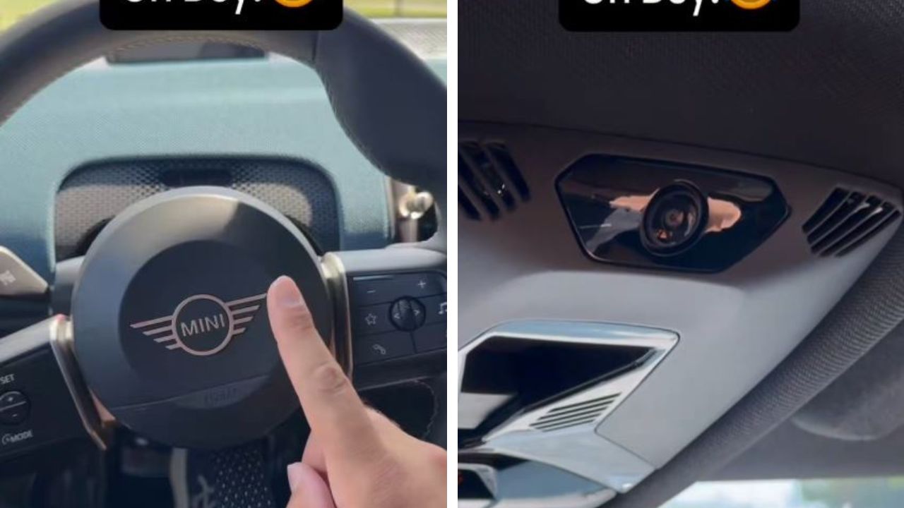 YouTuber spots camera in new Mini Cooper.