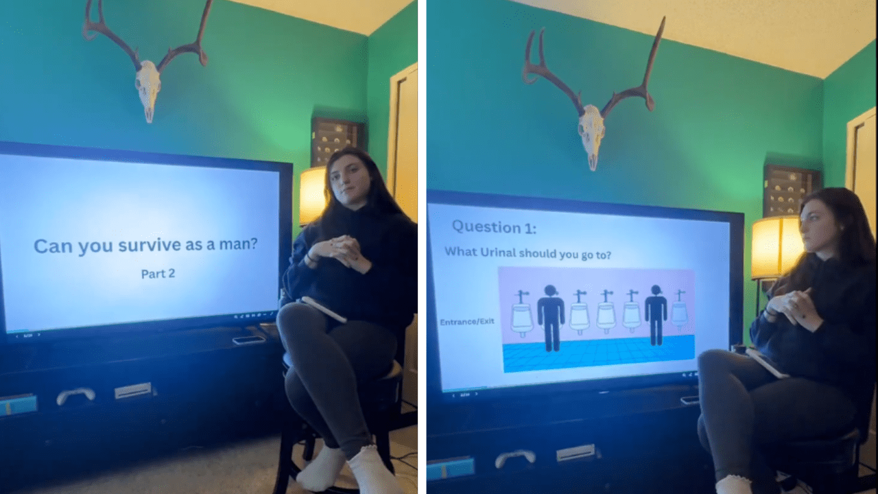 Man Hilariously Puts His Wife Through a ‘Urinal Quiz’