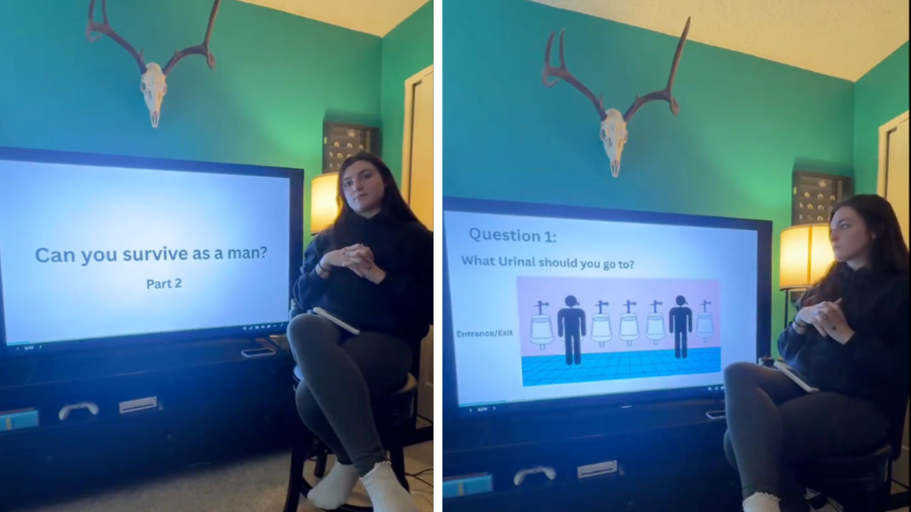 Man Hilariously Puts His Wife Through a ‘Urinal Quiz’