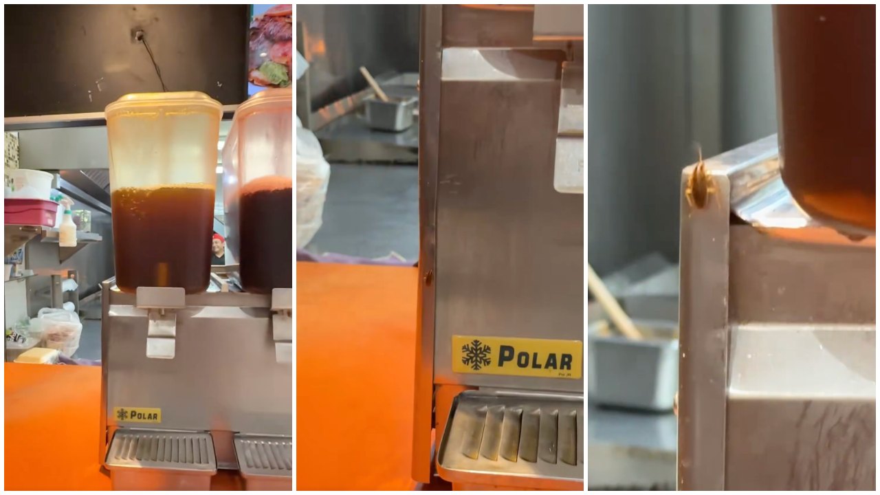 Viral Video Shows Roach Crawling on Restaurant Drink Machine
