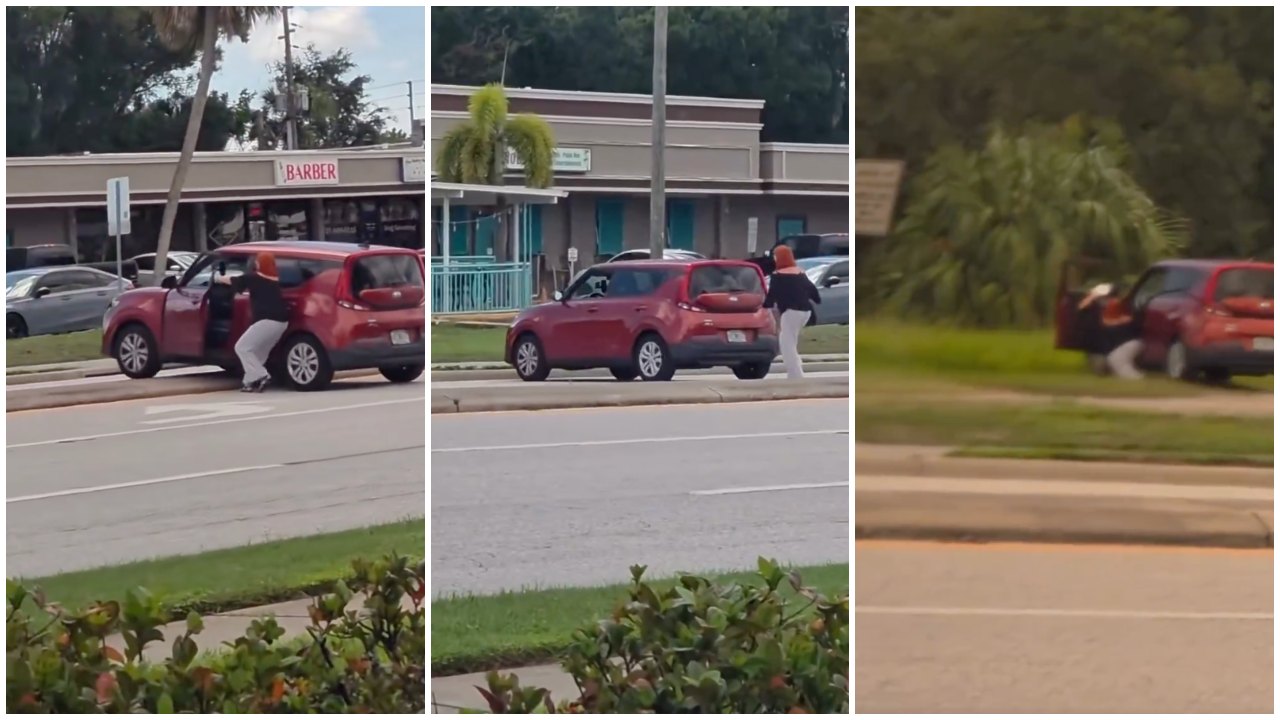 Woman Can’t Catch Slow-Rolling Car After Forgetting to Park It