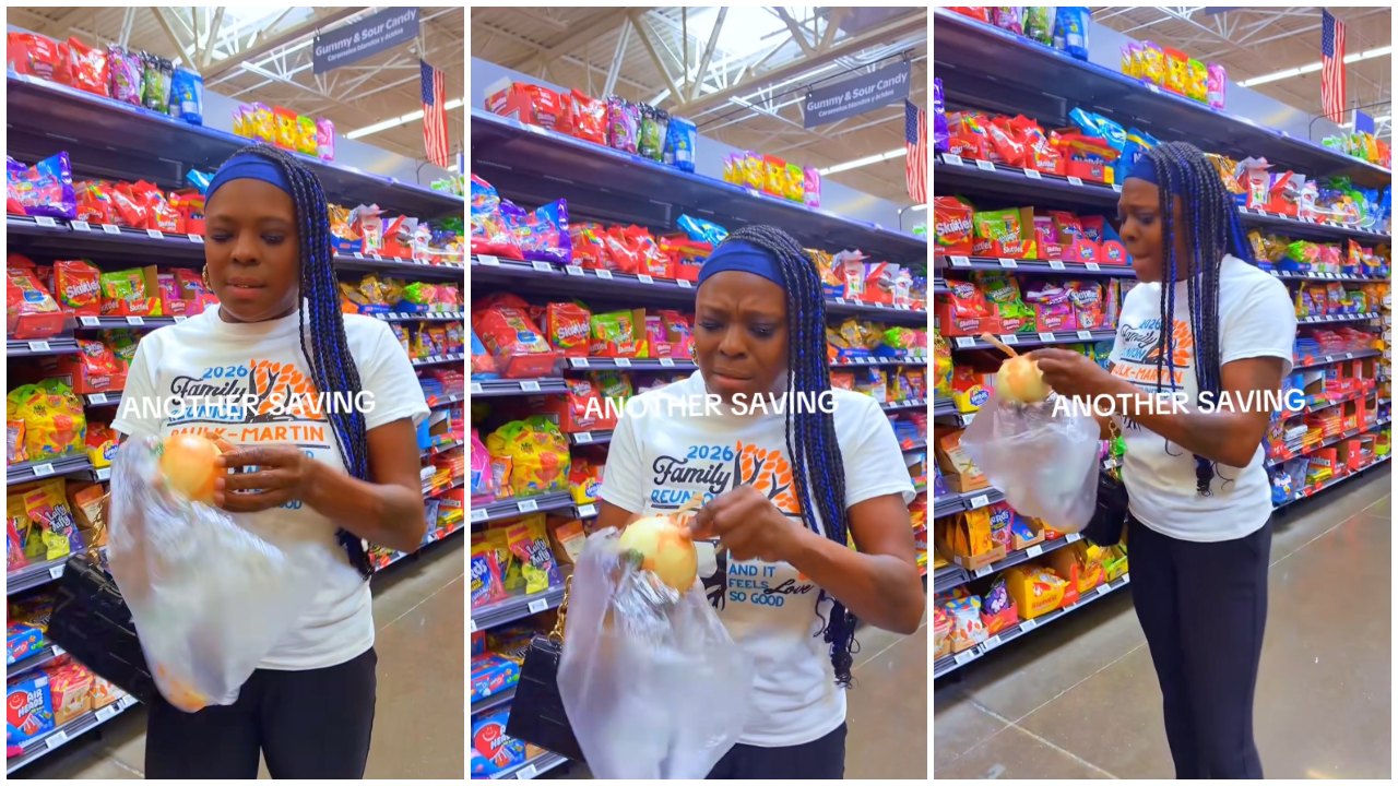 Woman Peels Onion Layers Off Before Checkout to Save Money