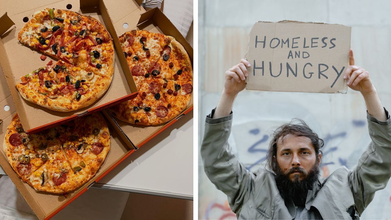 A Reddit user shared a photo of leftover pizza slices that he says he now collects from a Phoenix pizzeria and distributes to people experiencing homelessness.
