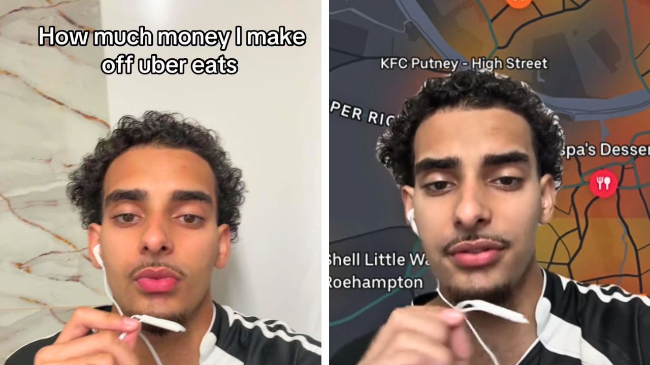 A TikTok creator shared his reported Uber Eats earnings from a 10-hour Friday shift.