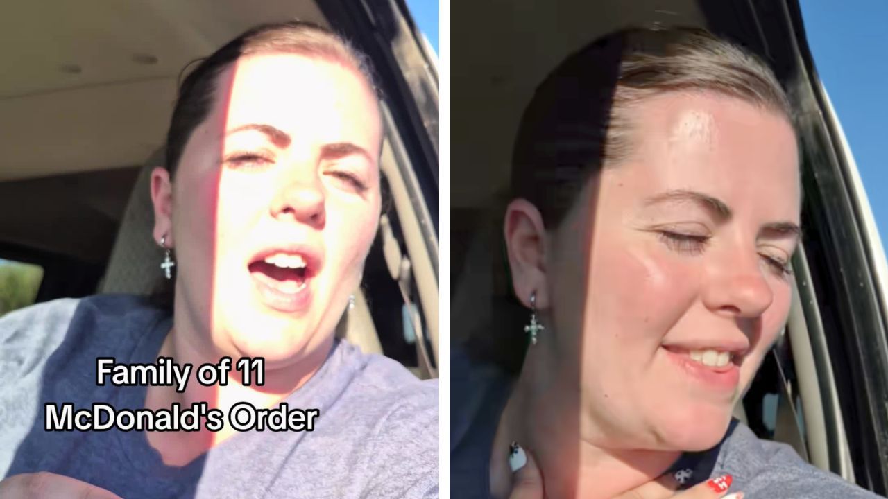 A TikTok video shows a family of 11 placing a large McDonald’s drive-thru order after a day at the State Fair.