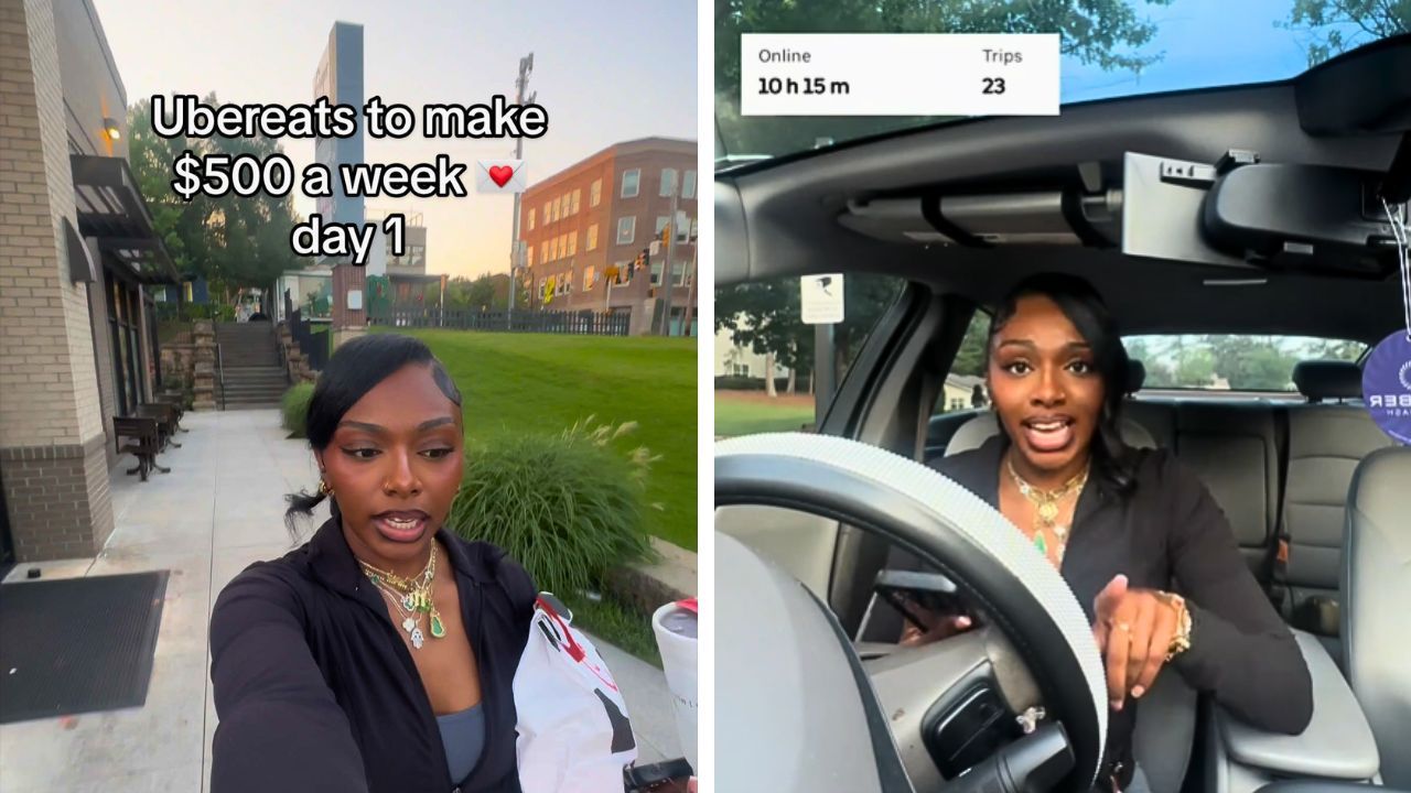 An Uber Eats driver shared her earnings after a 10-hour shift on TikTok.
