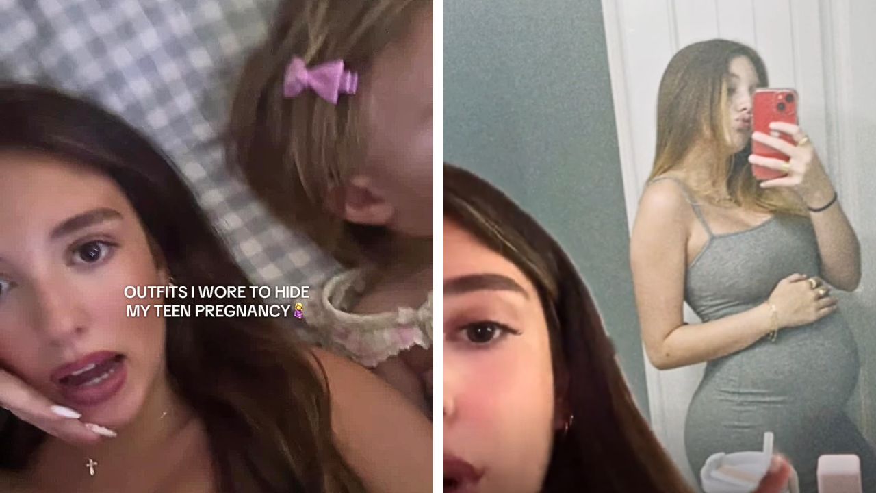 Ava Winnett revisits photos from the period when she said she was hiding her teen pregnancy during her senior year of high school.