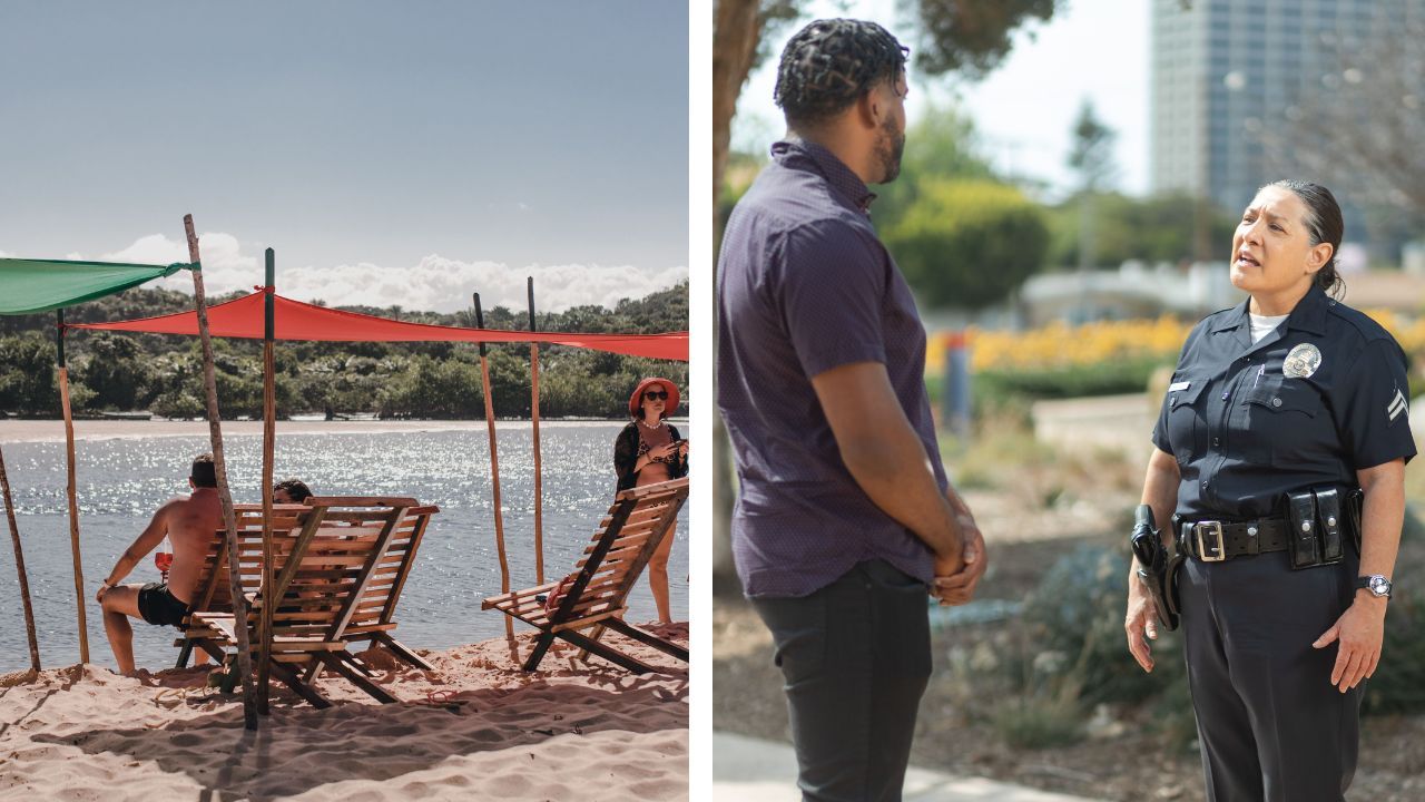 Beach vacation turns awkward after family takes strangers’ chairs and drinks.
