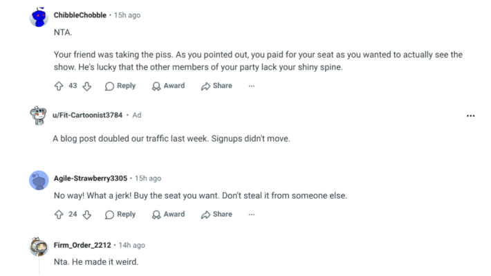 His Friend Bought a Cheaper Concert Seat with a Restricted View and is Mad That he Didn't Agree to Switch Seats