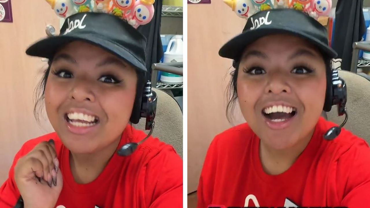 Jack in the Box worker gets yelled at by customer.