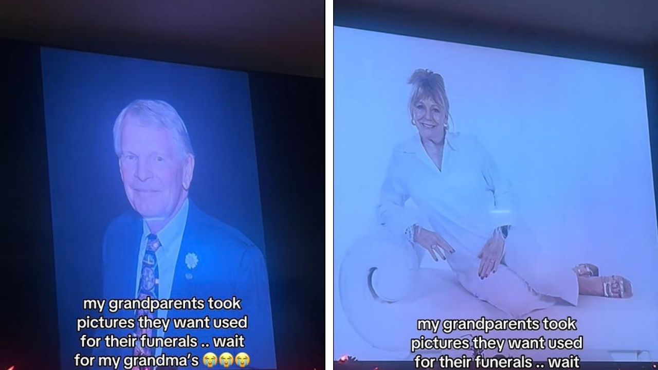 Family Shows Off Grandparents’ Pre-Chosen Funeral Photos, And They Can’t Hold Back Their Laughter