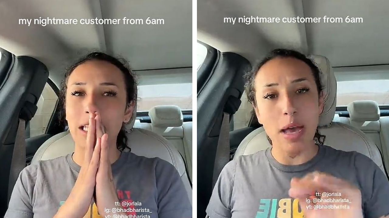 TikToker encounters rude customer at 6 am.