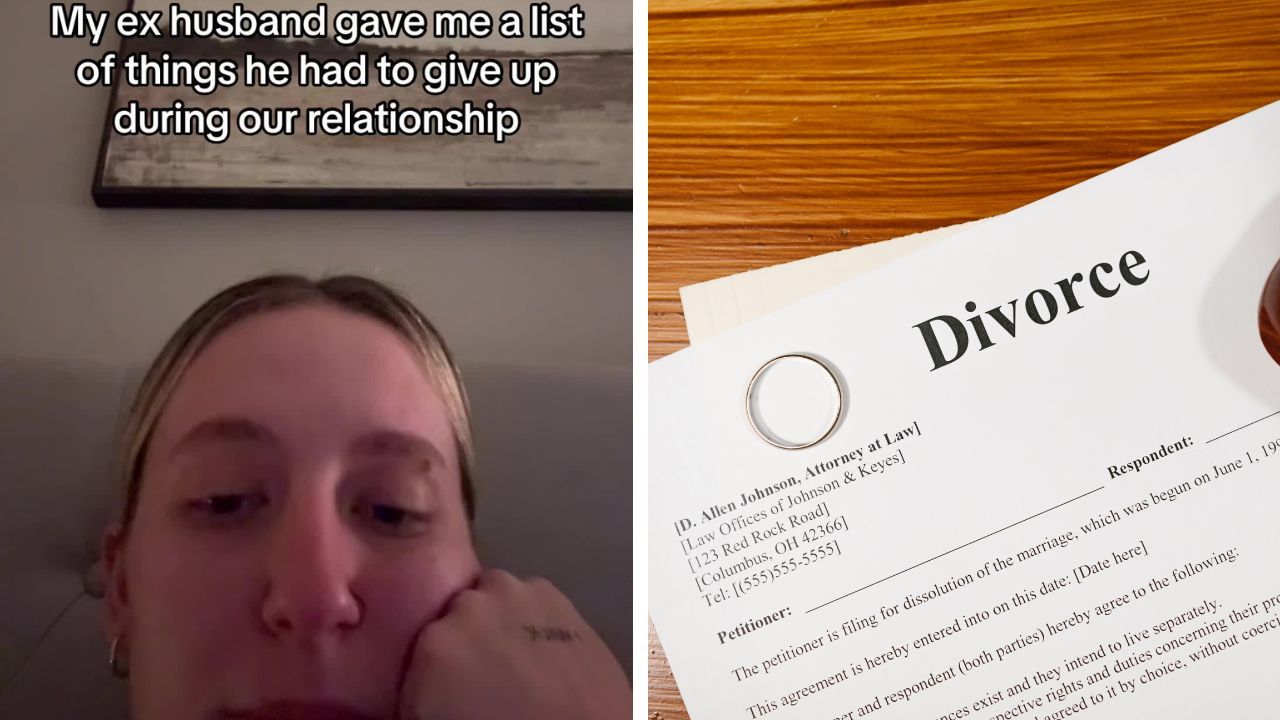 A TikTok creator reads the list her ex-husband said he sacrificed during their relationship.