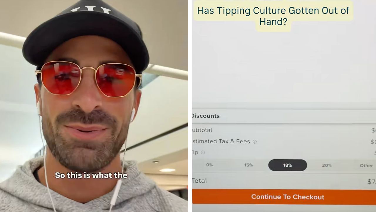Airport tipping prompt leaves TikTok creator asking who he is tipping