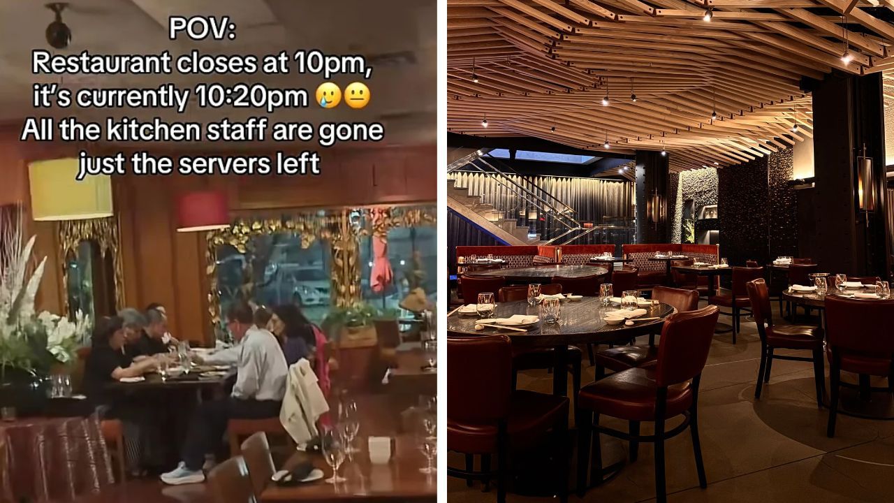 Restaurant server shares video of customers still eating 20 minutes after closing, sparks debate.