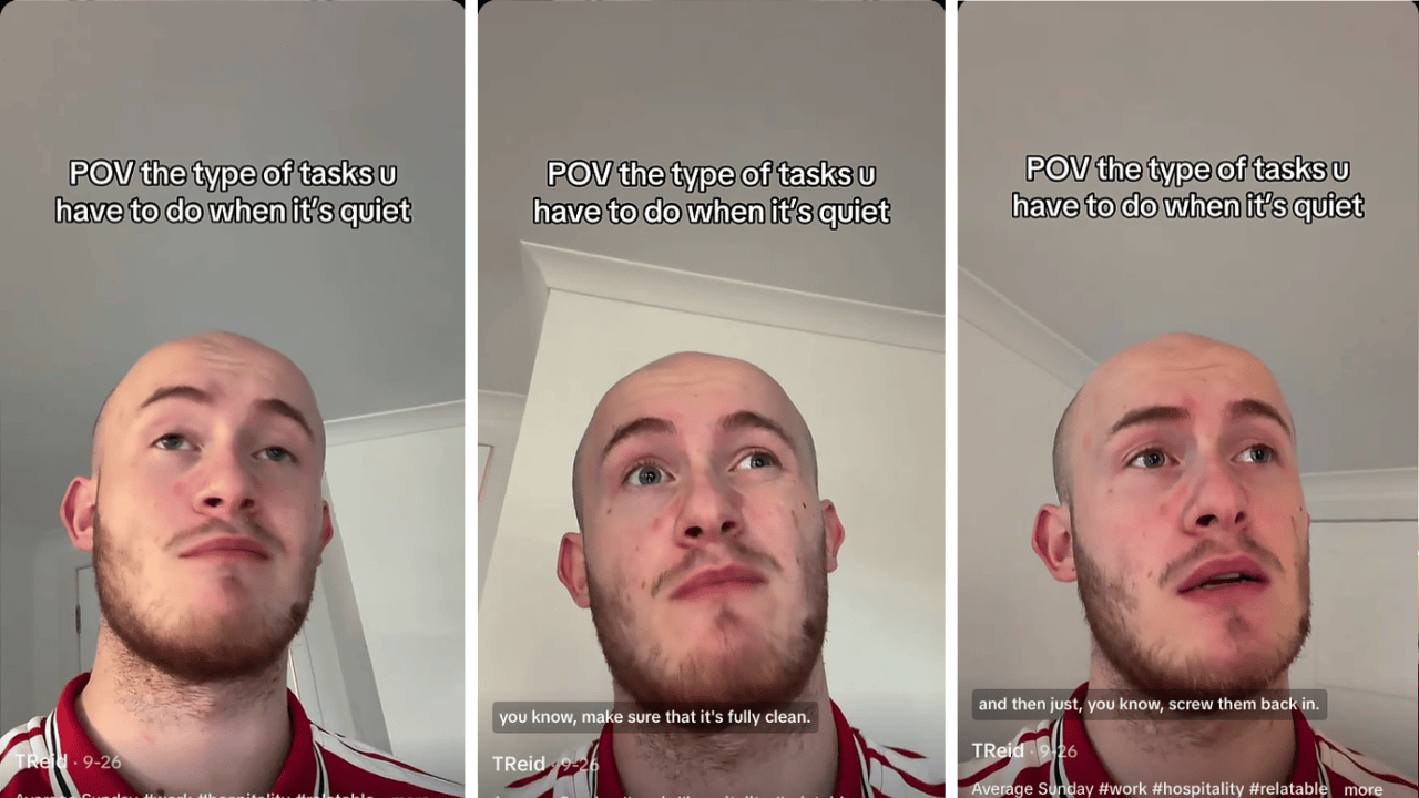 TikToker Lists Bizarre Tasks on Quiet Hospitality Work Days