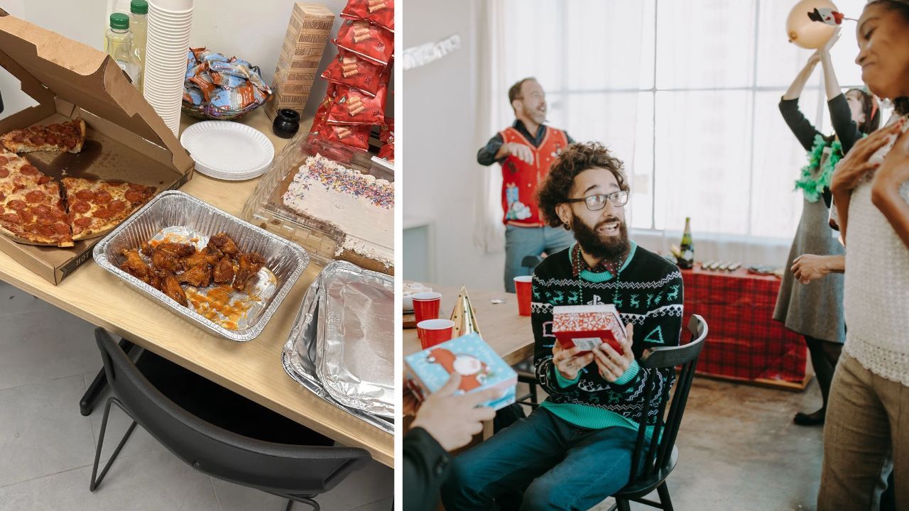Vegetarian employee has nothing to eat at own farewell party.