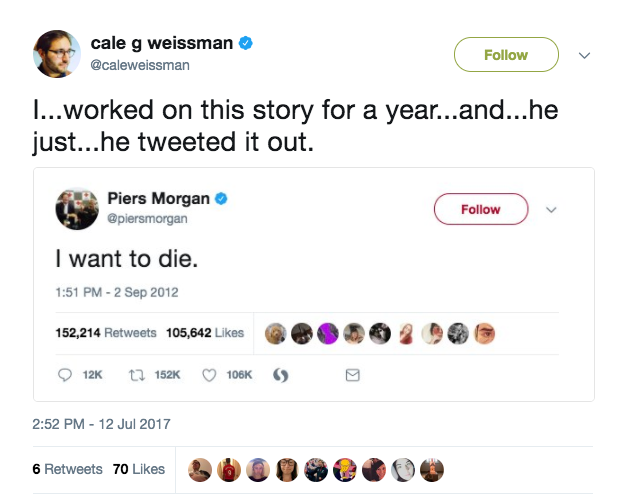 he just tweeted it out