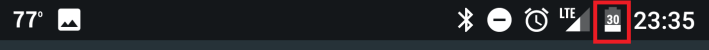 show battery indicator percentage on android