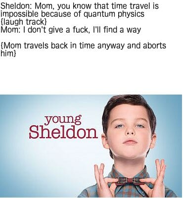 young sheldon abortion meme