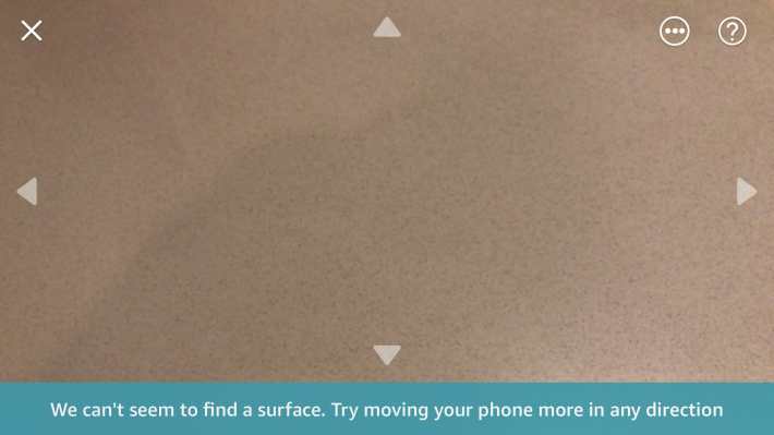 amazon ar view error surface