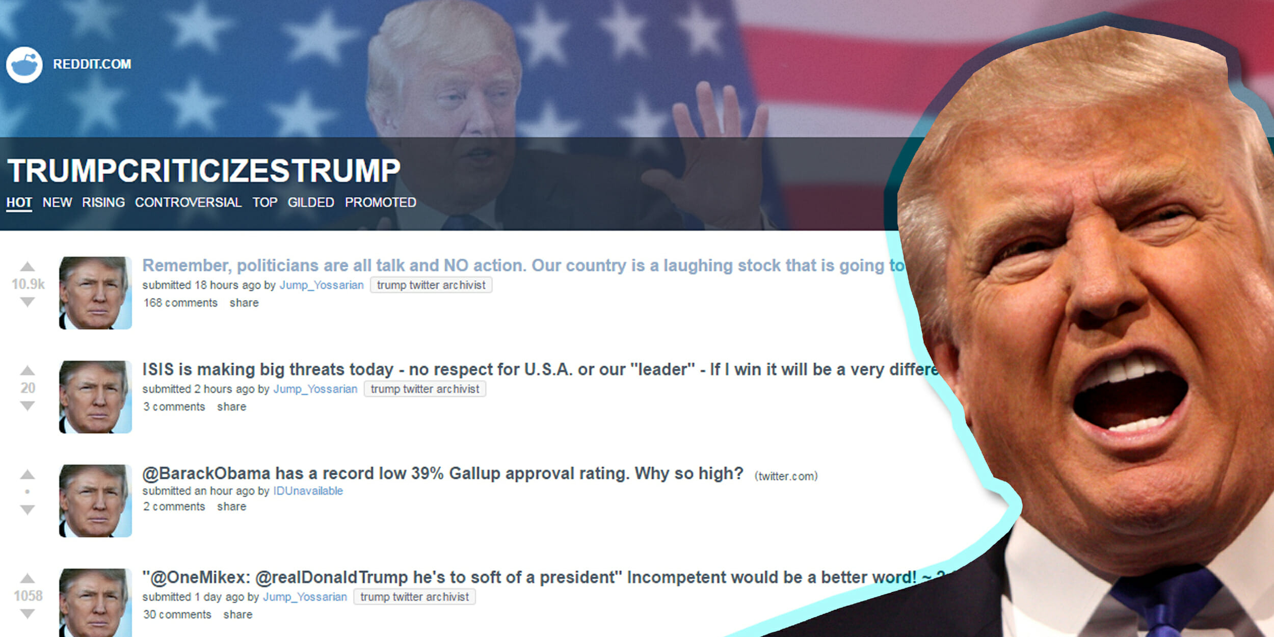 Trump Criticizes Trump subreddit