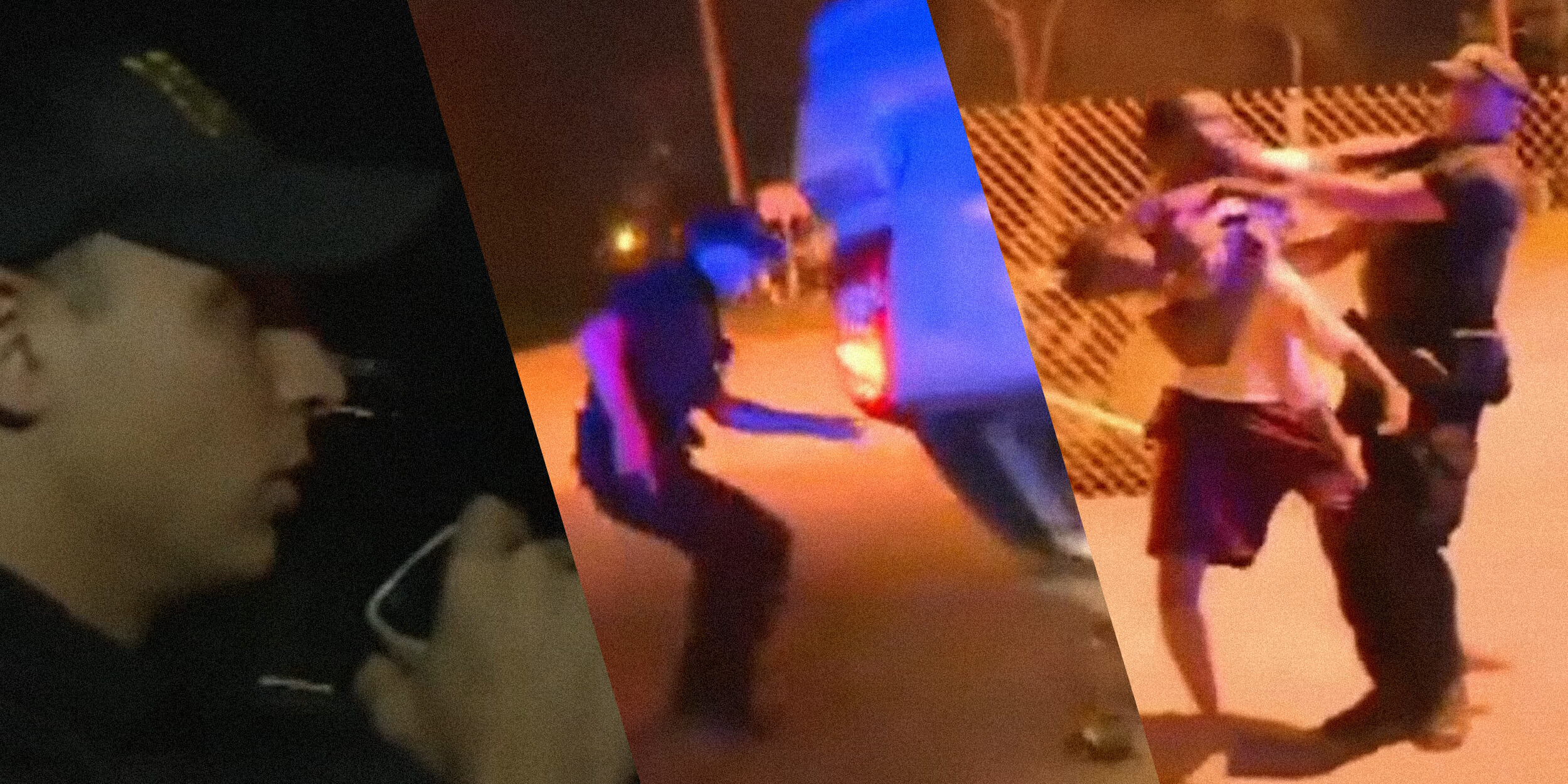 Officer in pursuit finds overturned vehicle, struggles with man holding his child