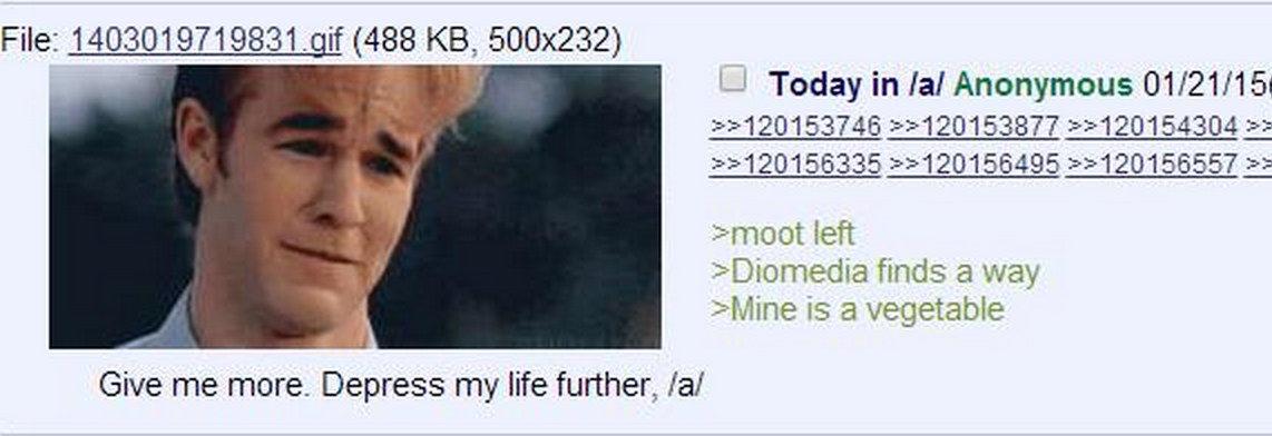 4chan’s anime board, /a/, reacting to the news.