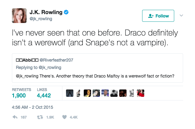 draco malfoy werewolf jk rowling