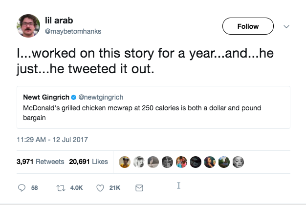 he just tweeted it out