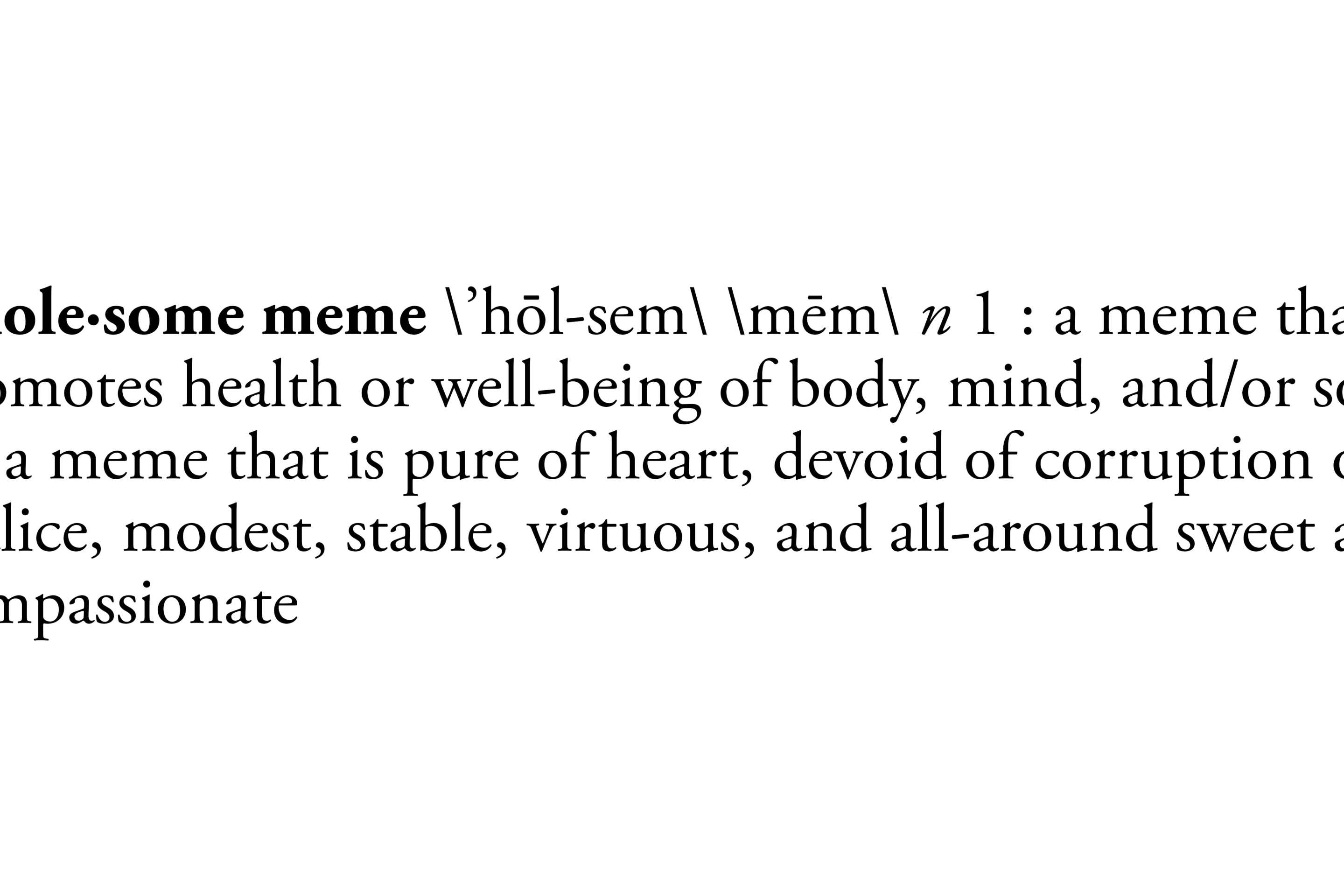Wholesome meme dictionary definition