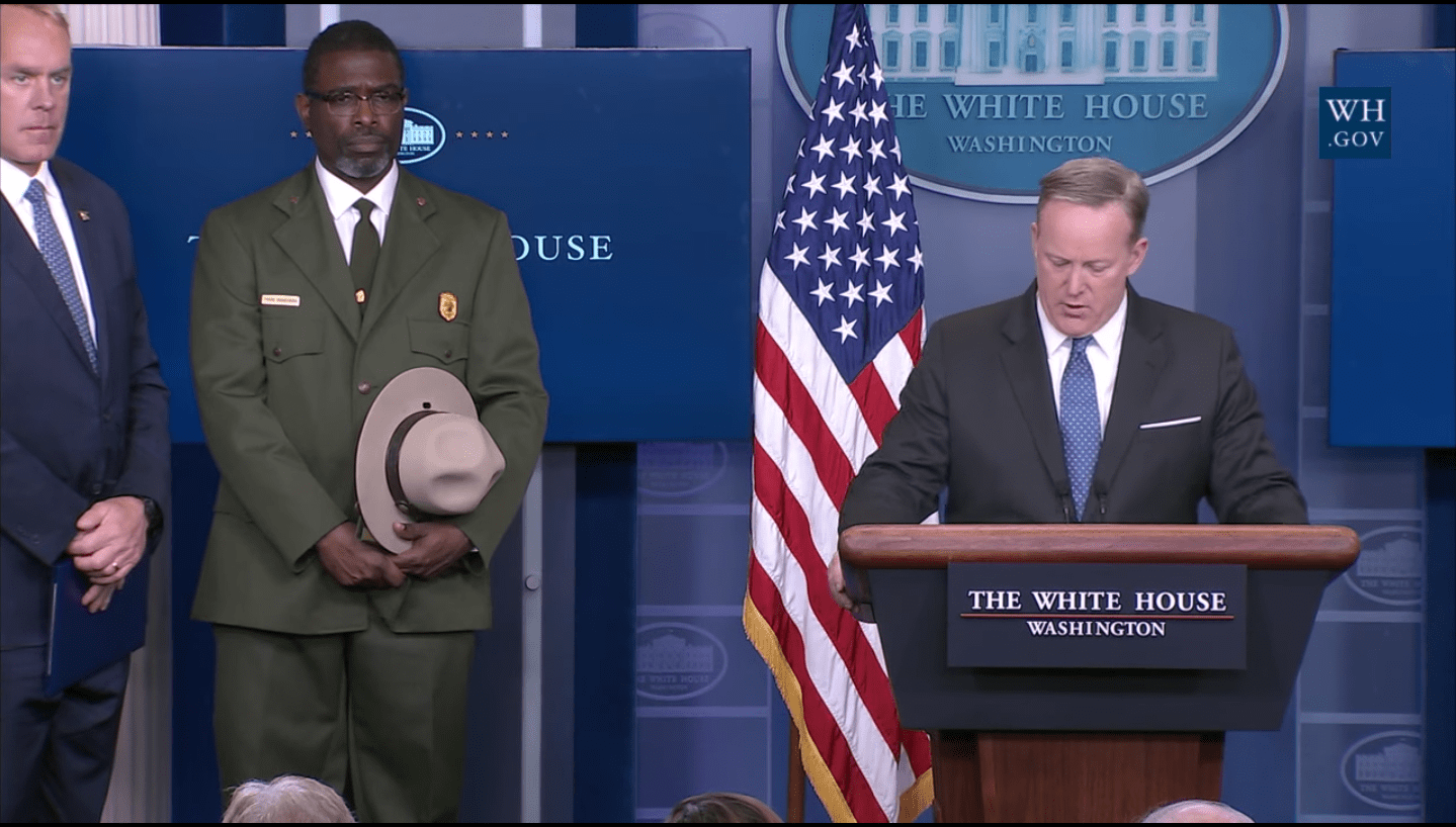 park ranger face at trump donation