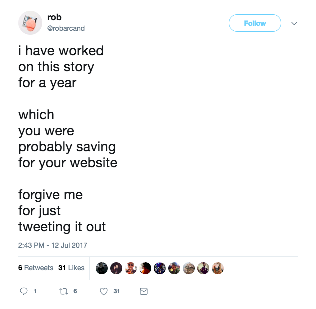 he just tweeted it out