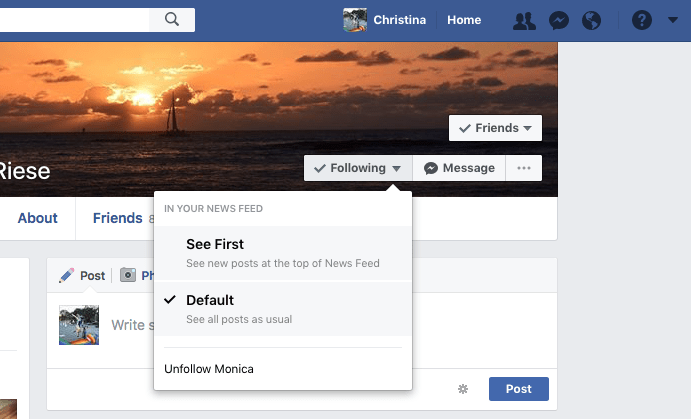How to unfollow someone on Facebook