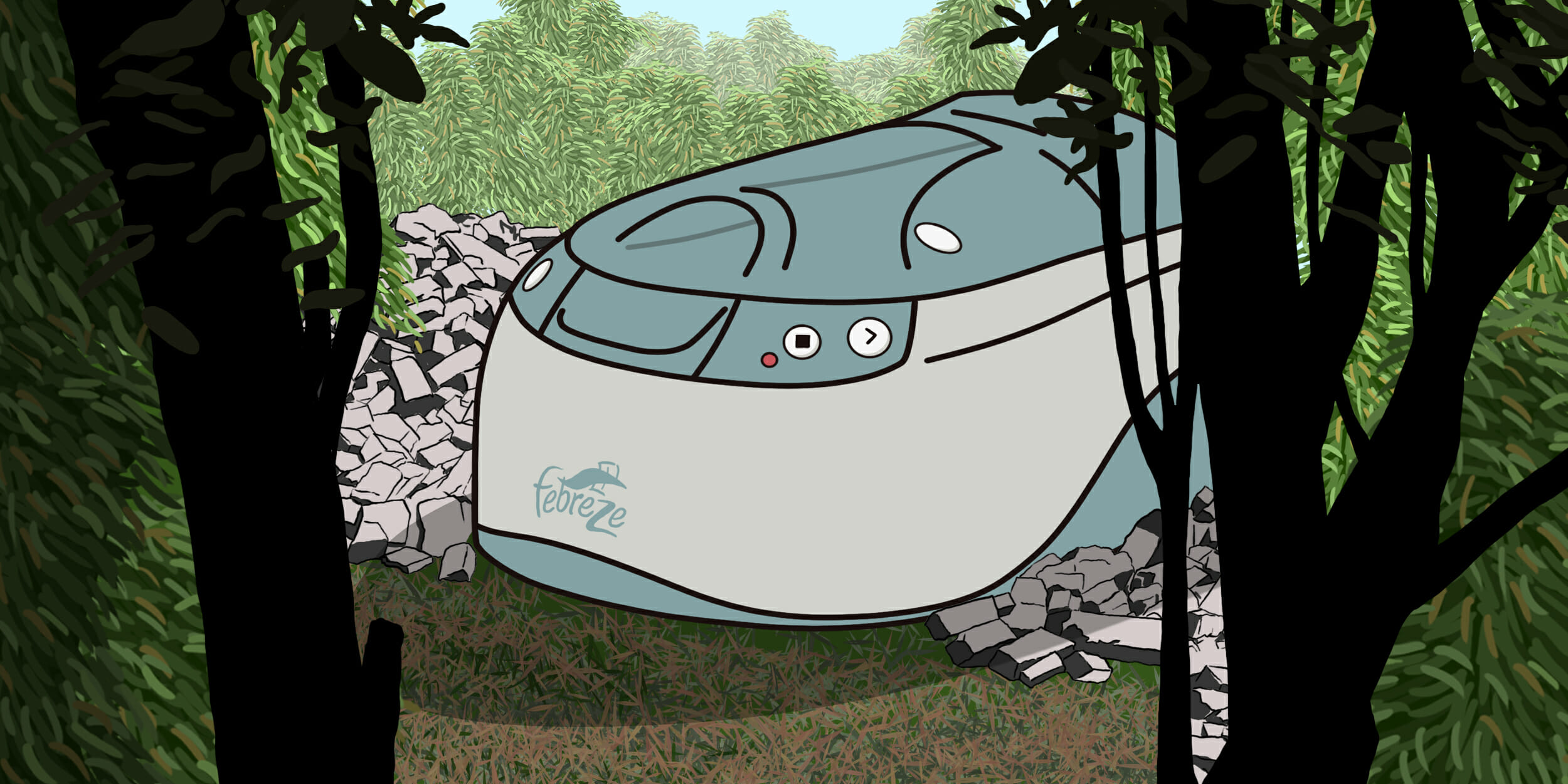 Febreze Scentstories Player in jungle ruins