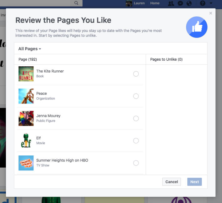 How to unlike pages on Facebook