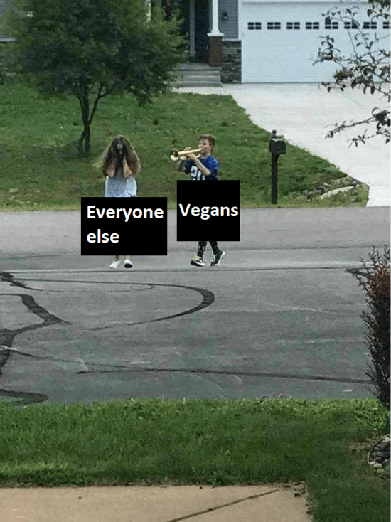 vegan trumpet boy meme