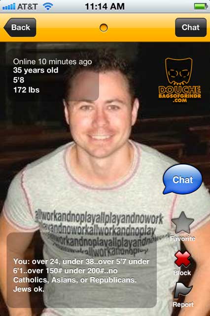 racist grindr douchebag