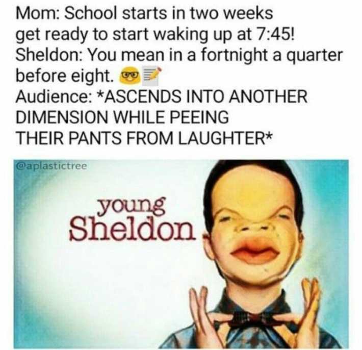 young sheldon fortnight meme