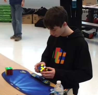 Lucas Etter Solved a standard 3x3 cube in 4.9 seconds
