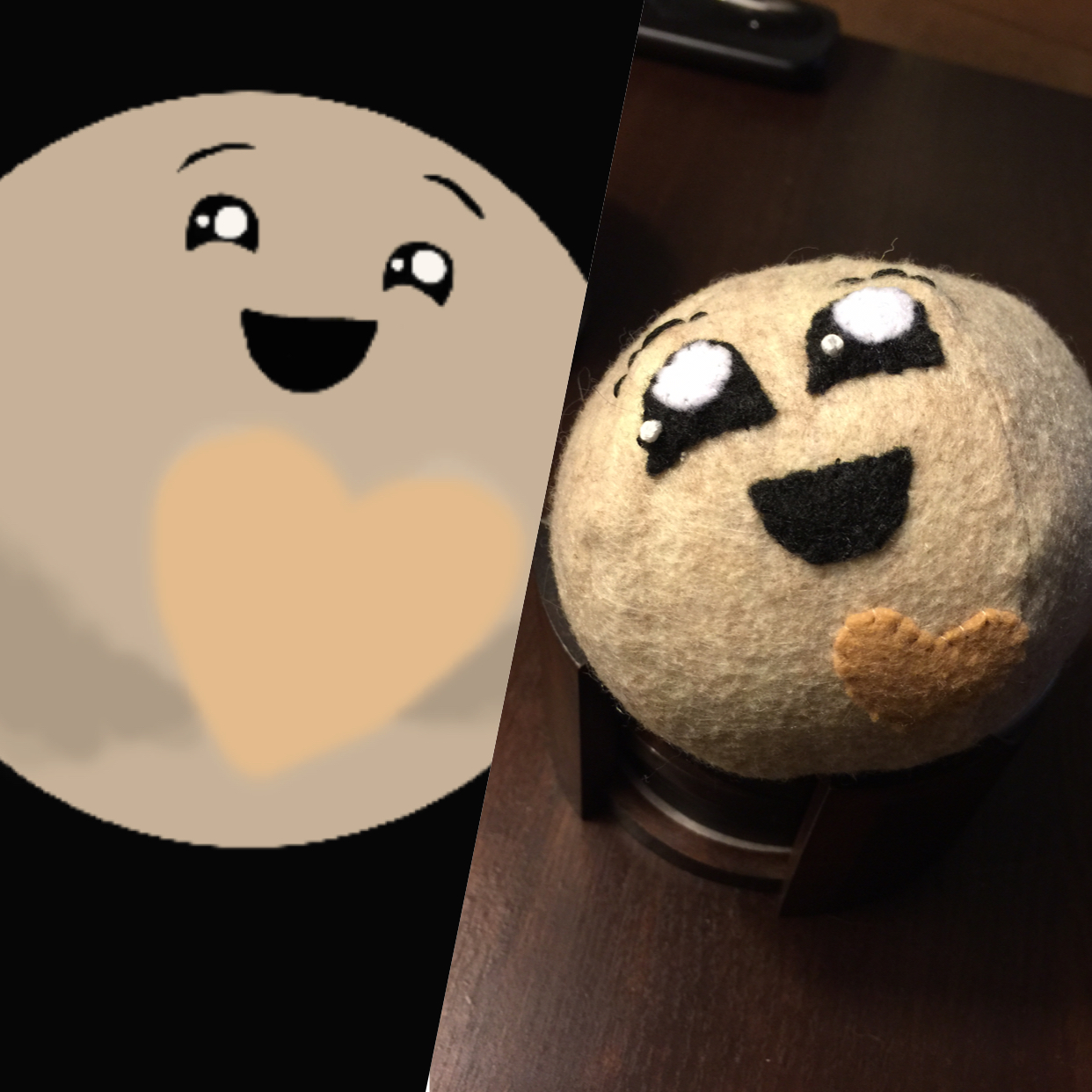 "I made a felt Pluto!"